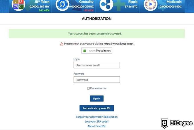 Análise da Exchange Livecoin: conta ativada com sucesso.