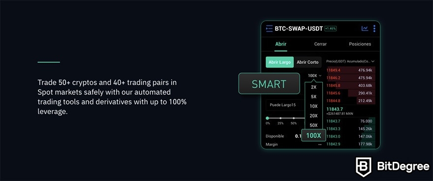 Обзор Mexo: поддерживаемые активы.