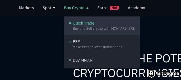 Mexo review: quick trading feature.