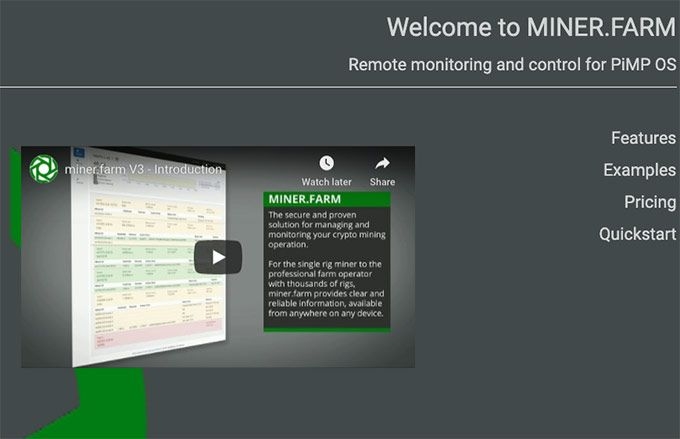 Облачный майнинг: главная страница MinerFarm.