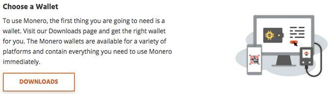 Đồng Monero: Chọn một ví.