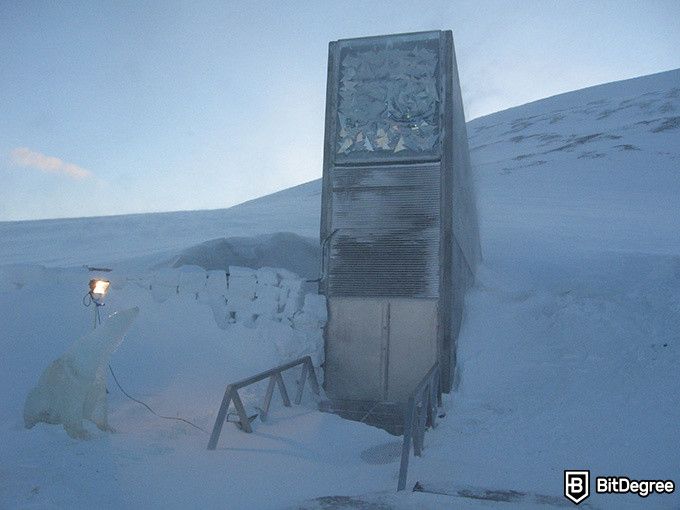 Most secure vault in the world: the Svalbard during the day.