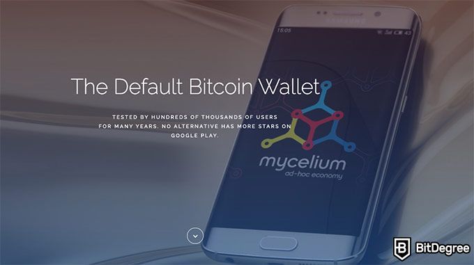 MyCelium wallet review: homepage.