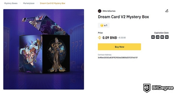 NFT gaming: the Binance NFT Mystery Box.