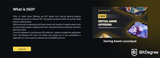 NFT gaming: what is IGO?