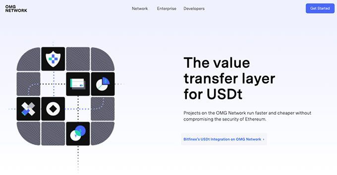 Criptomoeda OMG: página inicial da OMG.