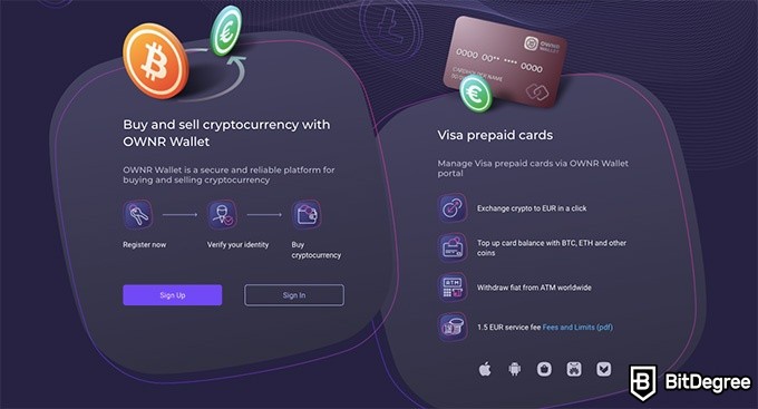 OWNR wallet review: a prepaid VISA card.