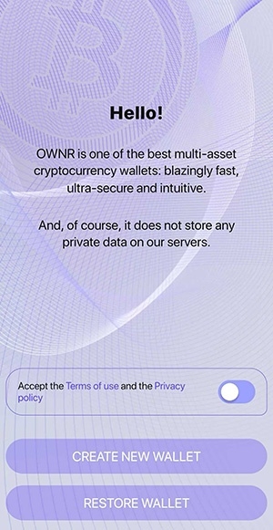 OWNR wallet review: registering on the OWNR wallet.