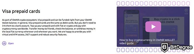 OWNR wallet review: VISA prepaid cards.