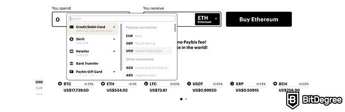 Paybis review: exchange.