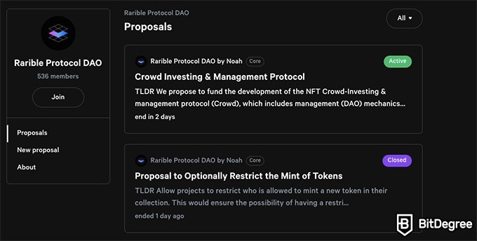 Ulasan Rarible NFT marketplace: Rarible Protocol DAO.