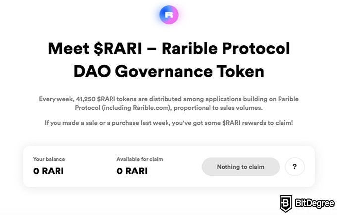 Ulasan Rarible NFT marketplace: Token tata kelola $RARI