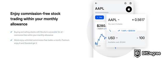 Análise da Revolut: negociação de ações sem comissão.