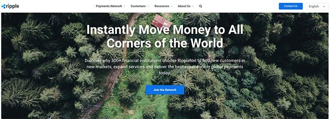 Best Ripple Wallet: Ripple homepage.