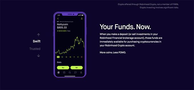 Robinhood加密钱包：资金存储。