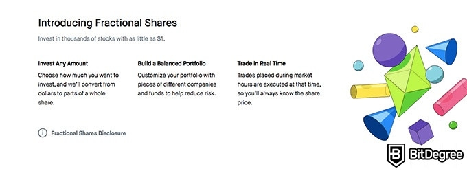 Robinhood review: fractional shares.