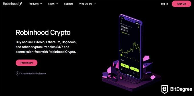 Robinhood review: front page.