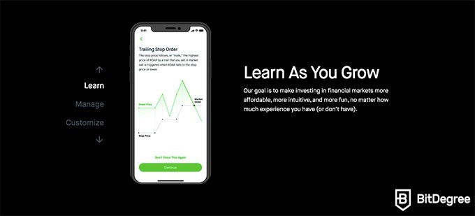 Robinhood review: learn as you grow.