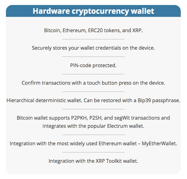 Reseña Secalot: Características del hardware wallet.