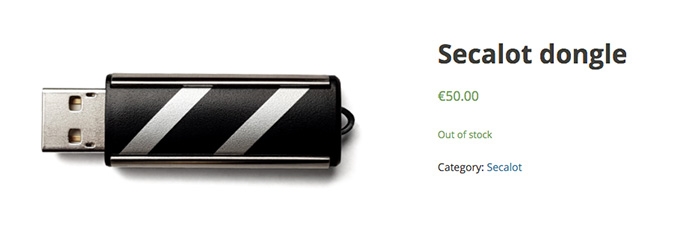 Ulasan Secalot Wallet: Dompet Secalot dongle.