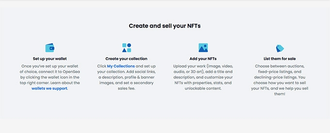 Sell NFT: creating and selling your NFTs on OpenSea.