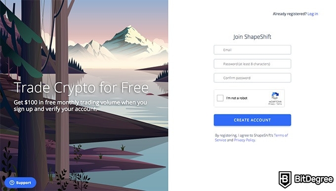 Ulasan Shapeshift Exchange: Bergabung ke ShapeShift.