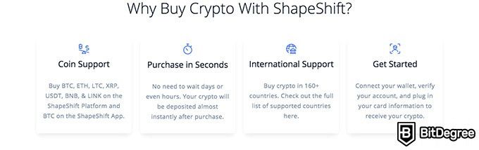 ShapeShift exchange review: ShapeShift features.
