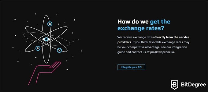 Swapzone review: exchange rates.