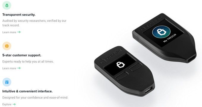 Kho lạnh Bitcoin: Trezor.