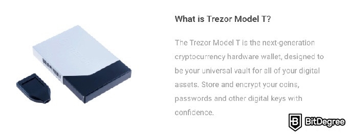 Avis trezor model t: écran tactile.