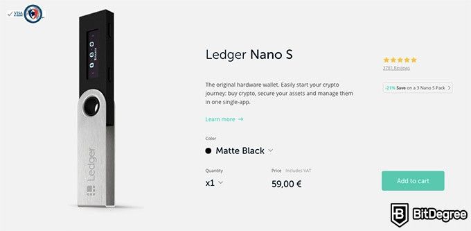 Tron wallet: the Ledger Nano S.