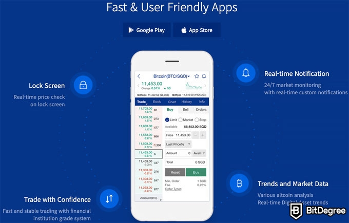 Upbit review: mobile app.