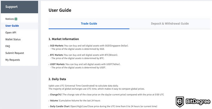 Análise da Upbit: guia do usuário.