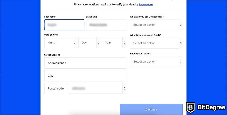 Ways to earn Bitcoin: Coinbase verification process.