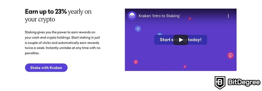 Ways to earn Bitcoin: information about Kraken staking.