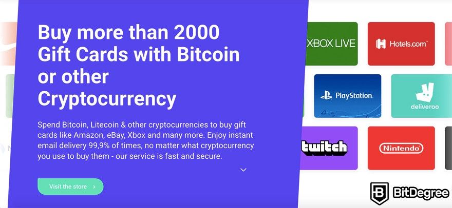 What can you buy with Bitcoins: more than 2000 different gift cards.