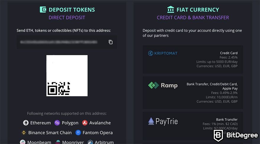 What is Ambire wallet: depositing crypto into Ambire.
