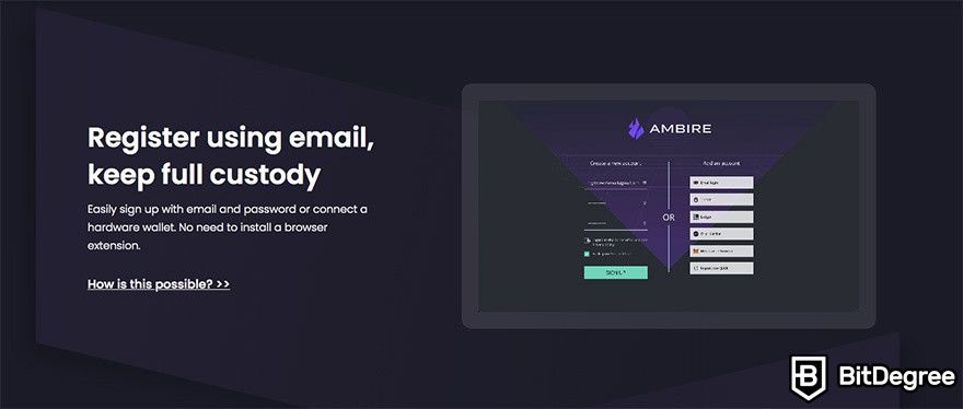 What is Ambire Wallet: email registration.