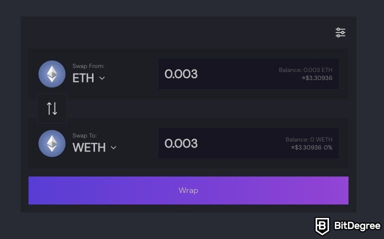 What is Ambire wallet: turning ETH into WETH.