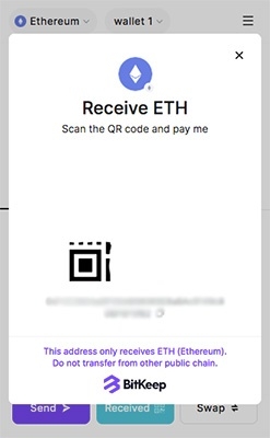 What is BitKeep: receiving ETH.