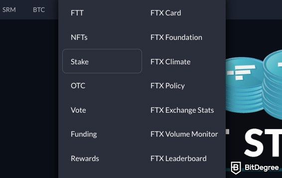 What is FTX: staking tab.