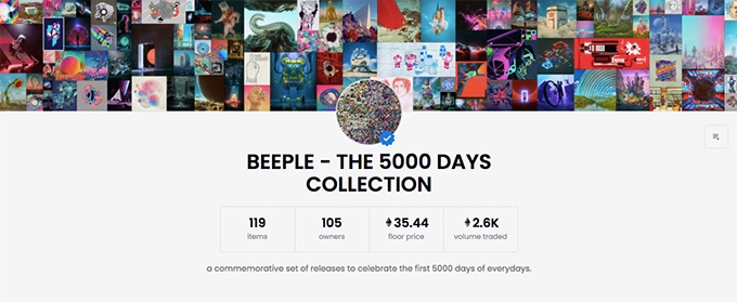 What is NFT: Beeple's 5000 Days Collection.