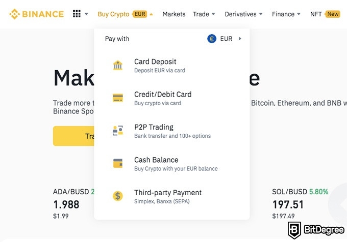 Mua Shiba coin ở đâu: Cách mua trên Binance bước 3.