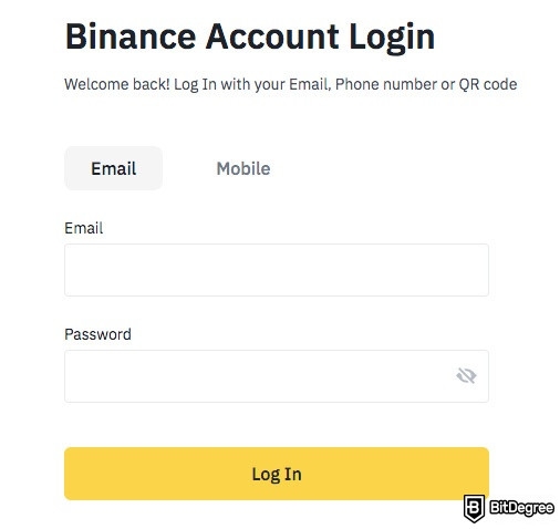 Where to buy Shiba coin: logging in on Binance.