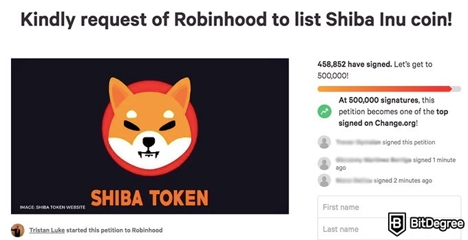 onde comprar shiba coin: petição