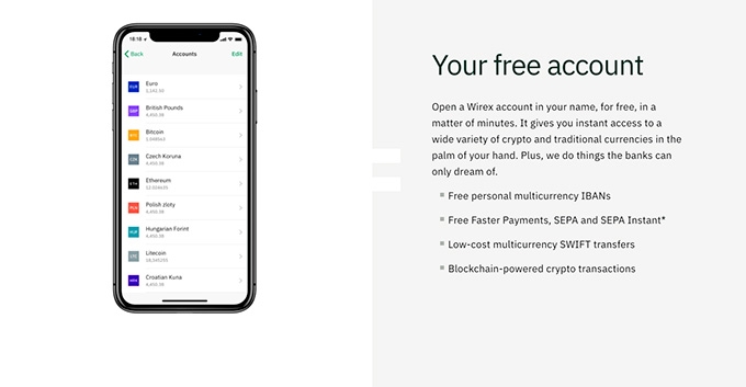 Reseña Wirex: Cuenta gratuita.