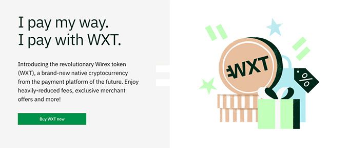 Review Wirex: bayar dengan WXT.