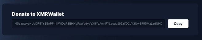 Ulasan Dompet XMR: Alamat donasi.