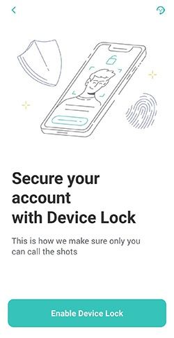 ZenGo wallet review: device lock feature.