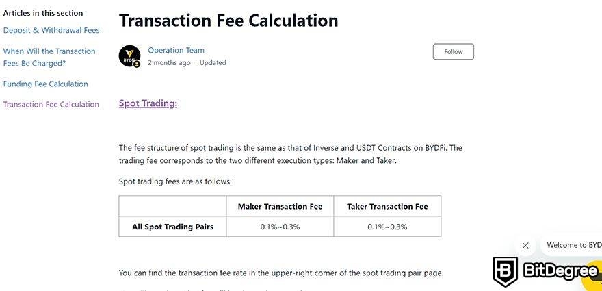 BYDFi review: spot calculations.